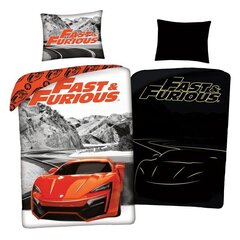 Lasten heleät vuodevaatteet Fast and Furious 140x200, 2-osainen hinta ja tiedot | Vuodevaatteet lapsille | hobbyhall.fi