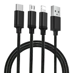 Remax Agile 3in1 RC-131th Nylon Braided USB - micro USB / Lightning / USB-C Kaapeli 2.8A, 1 m. hinta ja tiedot | Proda Matkapuhelimet ja tarvikkeet | hobbyhall.fi