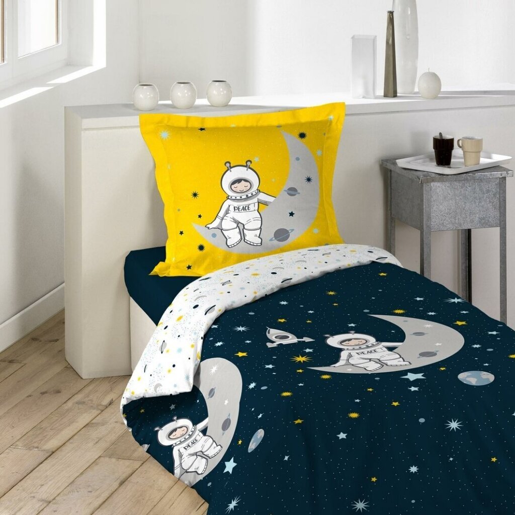 Petit Astronaute -pussilakanasetti, monivärinen, 140 x 200 cm + tyynyliina 63 x 63 cm hinta ja tiedot | Vuodevaatteet lapsille | hobbyhall.fi