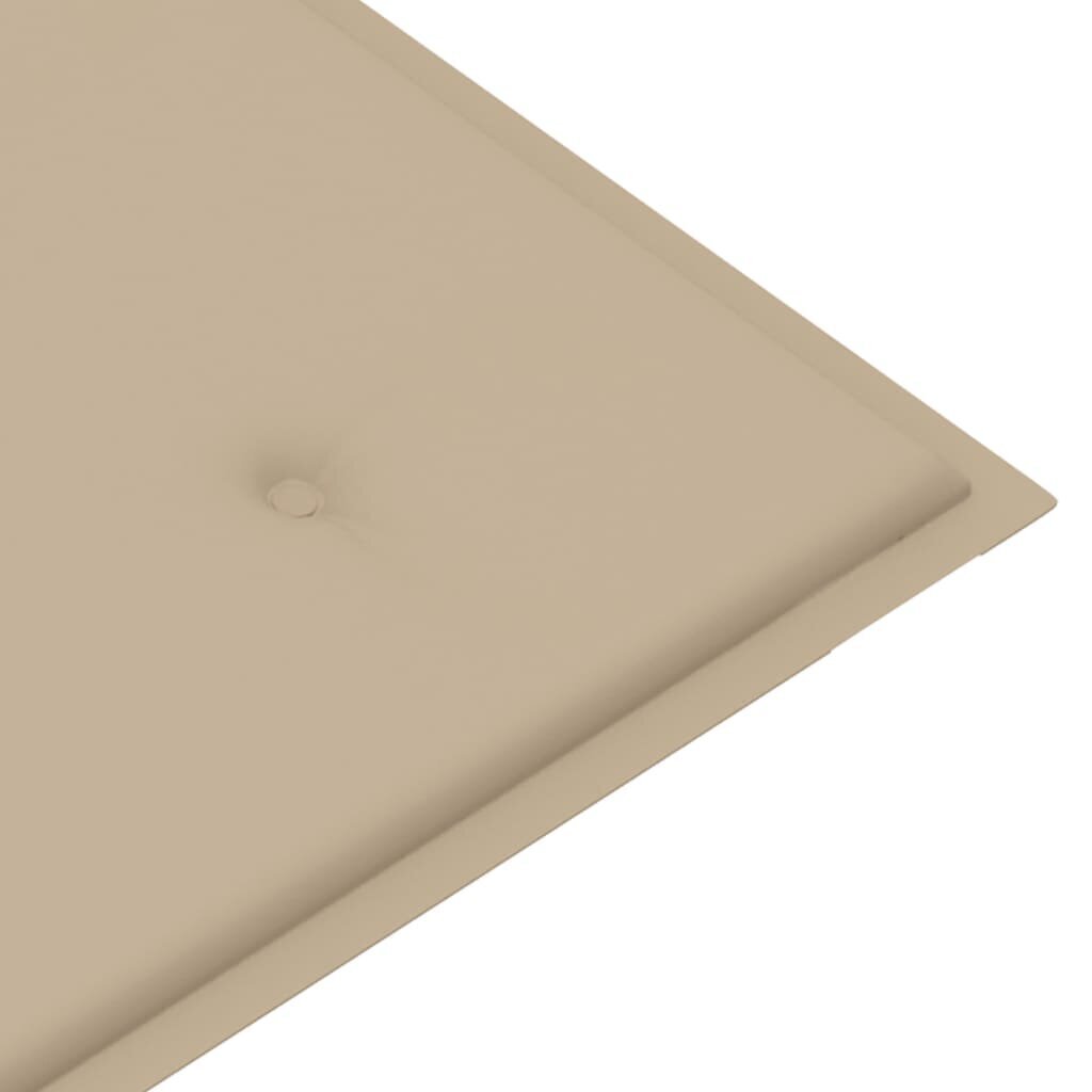 Puutarhapenkki beige tyynyllä, 112 cm, ruskea hinta ja tiedot | Puutarhapenkit | hobbyhall.fi