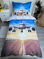 Plane -pussilakanasetti, 140 x 200 cm + 1 tyynyliina 70 x 90 cm hinta ja tiedot | Vuodevaatteet lapsille | hobbyhall.fi