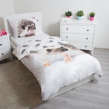 Hedgehog -pussilakanasetti, 140 x 200 cm + 1 tyynyliina 70 x 90 cm hinta ja tiedot | Vuodevaatteet lapsille | hobbyhall.fi