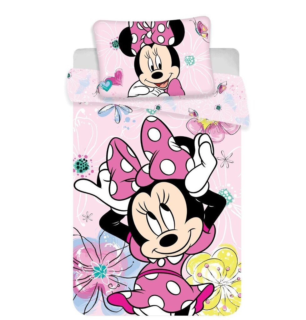 Minnie Butterfly -pussilakanasetti, 100 x 135 cm + 1 tyynyliina 40 x 60 cm hinta ja tiedot | Vuodevaatteet lapsille | hobbyhall.fi