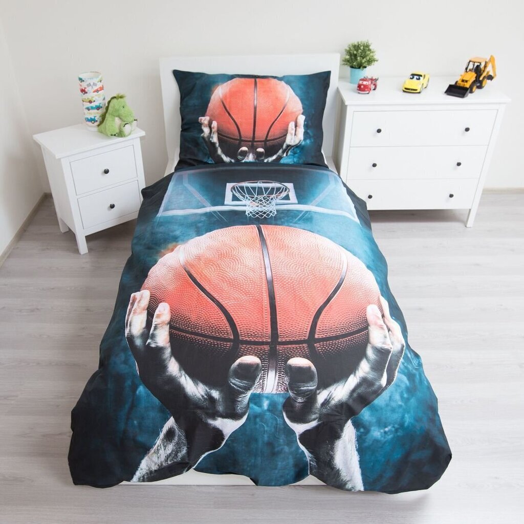 Basketball -pussilakanasetti, 140 x 200 cm + 1 tyynyliina 70 x 90 cm hinta ja tiedot | Vuodevaatteet lapsille | hobbyhall.fi