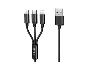 ILike Charging Cable 3 in 1 CCI02, USB, 1.2 m hinta ja tiedot | iLike Puhelimet, älylaitteet ja kamerat | hobbyhall.fi
