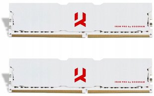 dram goodram ddr4 irdm pro dimm 2x8gb kit 3600mhz cl18 sr crimn valkoinen 1.2v hinta ja tiedot | Muisti (RAM) | hobbyhall.fi