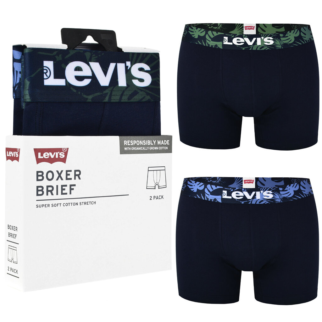 Bokserit Levi's 0958, puuvilla, monivärinen, 2 kpl, koko hinta ja tiedot | Miesten alushousut | hobbyhall.fi