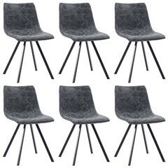 Ruokailuhuoneen kalustesarja, 7 kpl, Vida XL, 140x70x75, harmaa/musta hinta ja tiedot | Ruokailuryhmät | hobbyhall.fi