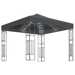 Huvimaja LED-valonauhoilla 3x3 m antrasiitti kangas hinta ja tiedot | Puutarhapaviljongit | hobbyhall.fi