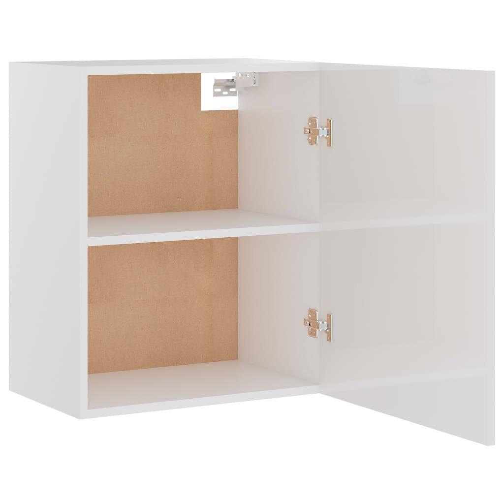 Seinäkaapit 2 kpl korkeakiilto valkoinen 50x31x60 cm lastulevy hinta ja tiedot | Keittiön kaapit | hobbyhall.fi