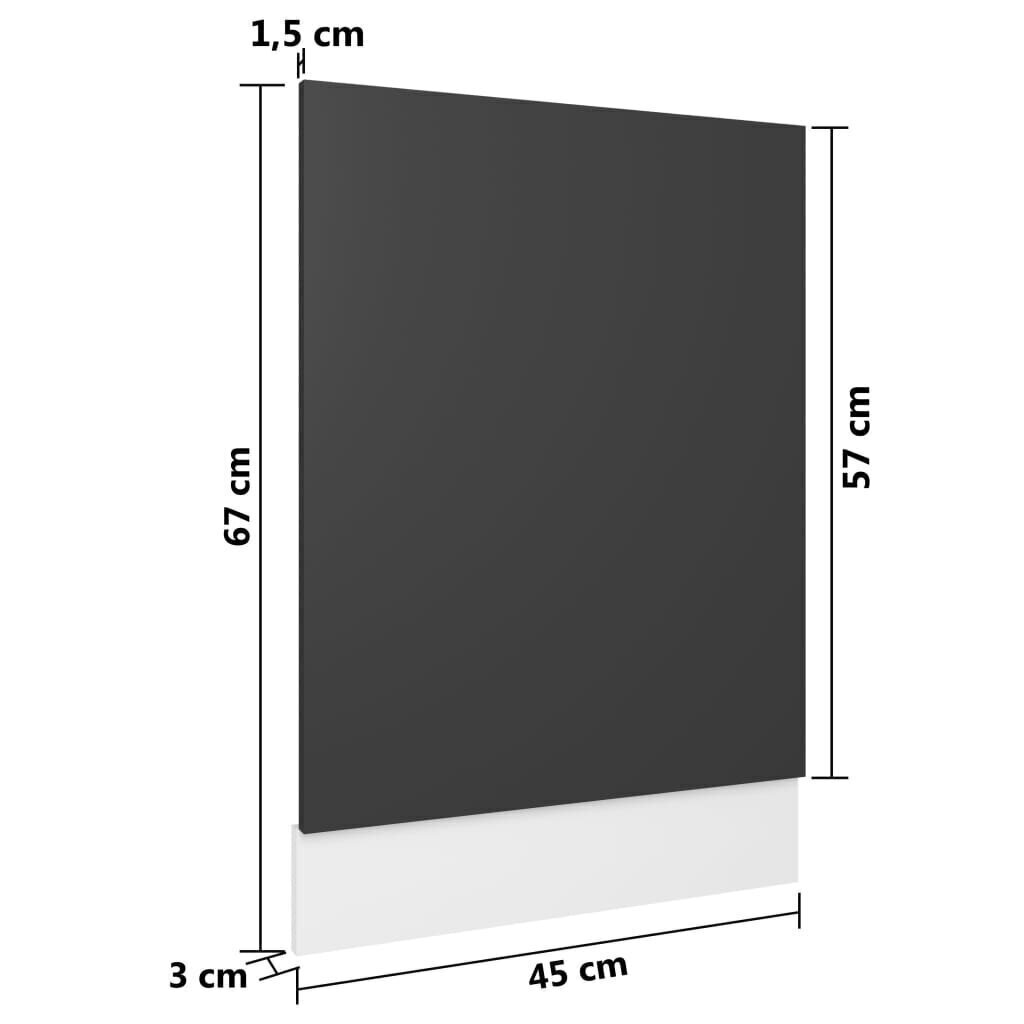 Astianpesukoneen paneeli harmaa 45x3x67 cm lastulevy hinta ja tiedot | Keittiökalusteiden lisätarvikkeet | hobbyhall.fi