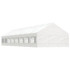 Huvimaja katolla valkoinen 17,84x5,88x3,75 m polyeteeni hinta ja tiedot | Puutarhapaviljongit | hobbyhall.fi