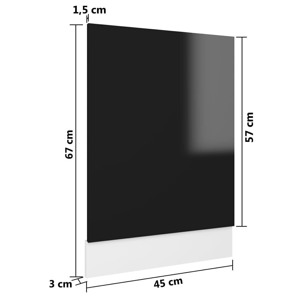 Astianpesukoneen paneeli kork.kiilto musta 45x3x67 cm lastulevy hinta ja tiedot | Keittiökalusteiden lisätarvikkeet | hobbyhall.fi