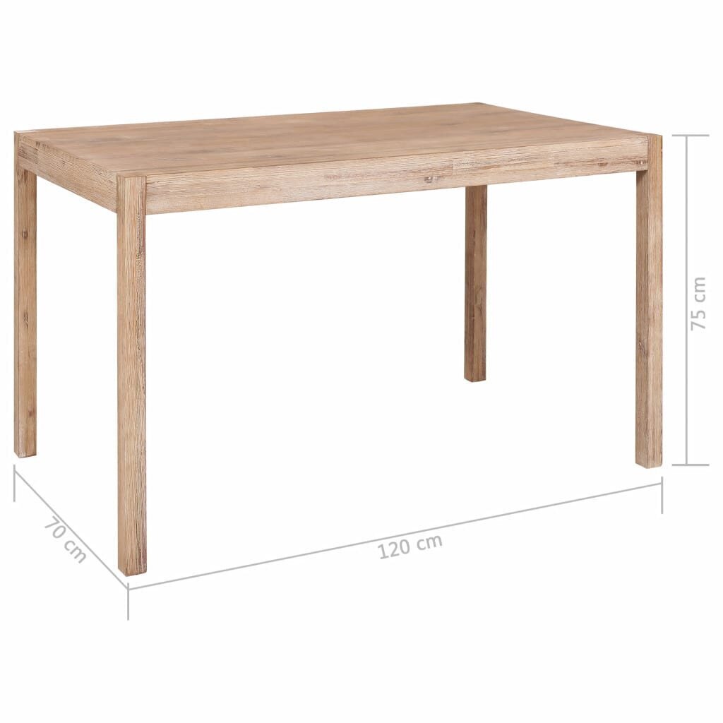 Ruokapöytä 120x70x75 cm akaasiapuu hinta ja tiedot | Ruokapöydät | hobbyhall.fi