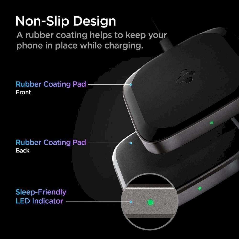 SPIGEN PF2004 POWERARC WIRELESS CHARGER 15W BLACK. hinta ja tiedot | Puhelimen laturit | hobbyhall.fi