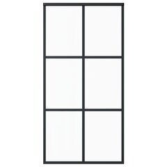 Liukuovi ESG-lasi ja alumiini 102x205 cm musta hinta ja tiedot | Sisäovet | hobbyhall.fi