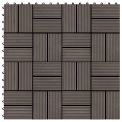 Lattialaatat 22 kpl 30x30cm 2 m² puukomposiitti tummanruskea hinta ja tiedot | Lattialaatat | hobbyhall.fi