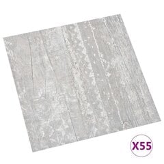 Lattialaatat, 55 kpl, harmaa, 5,11 m², PVC, itseliimautuva hinta ja tiedot | Terassilattiat | hobbyhall.fi