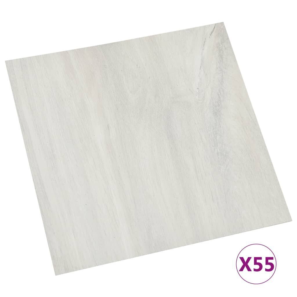 Itsekiinnittyvä lattialankku 55 kpl PVC 5,11 m² kerma hinta ja tiedot | Laminaatit | hobbyhall.fi