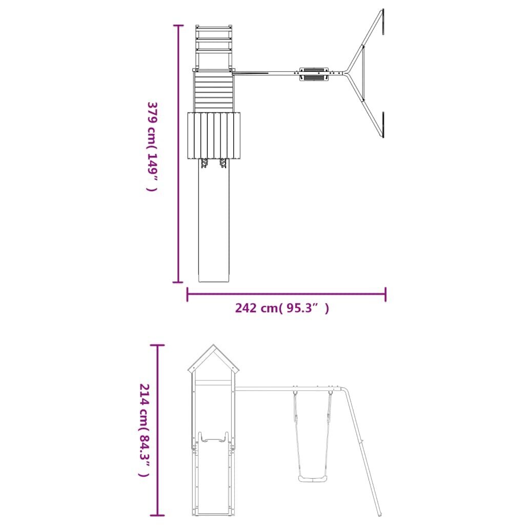 Ulkoleikkiteline täysi mänty hinta ja tiedot | Lasten leikkimökit ja -teltat | hobbyhall.fi