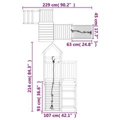 Leikkitorni kiipeilyseinällä kyllästetty mänty hinta ja tiedot | vidaXL Ulkoilu | hobbyhall.fi