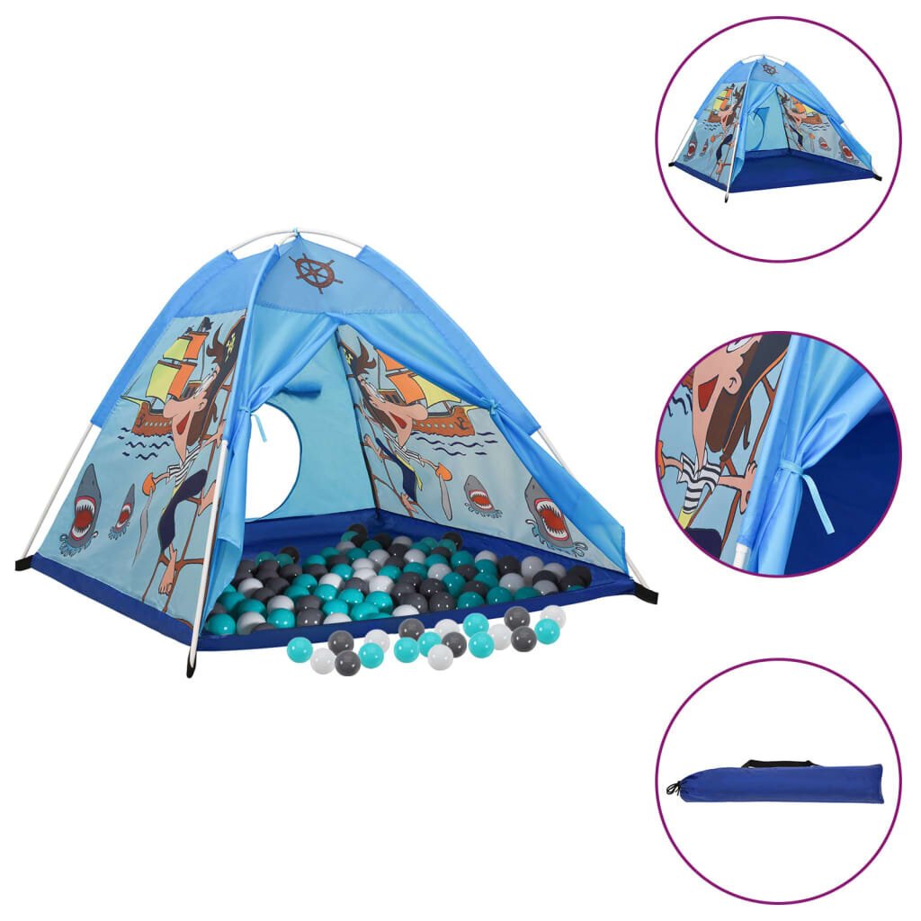 Lasten leikkiteltta 250 pallolla sininen 120x120x90 cm hinta ja tiedot | Lasten leikkimökit ja -teltat | hobbyhall.fi