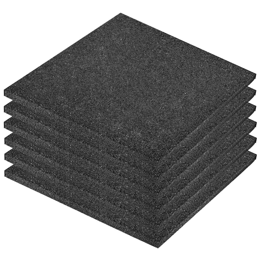 Kaatumissuojalevyt 6 kpl kumi 50x50x3 cm musta hinta ja tiedot | Terassilattiat | hobbyhall.fi