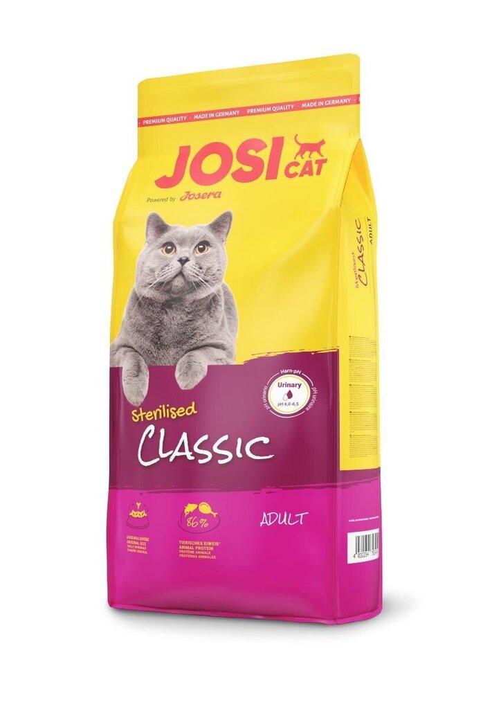 Kuivaruoka steriloiduille kissoille JOSERA JosiCat Classic Sterilized, 18 kg hinta ja tiedot | Kissan kuivaruoka | hobbyhall.fi