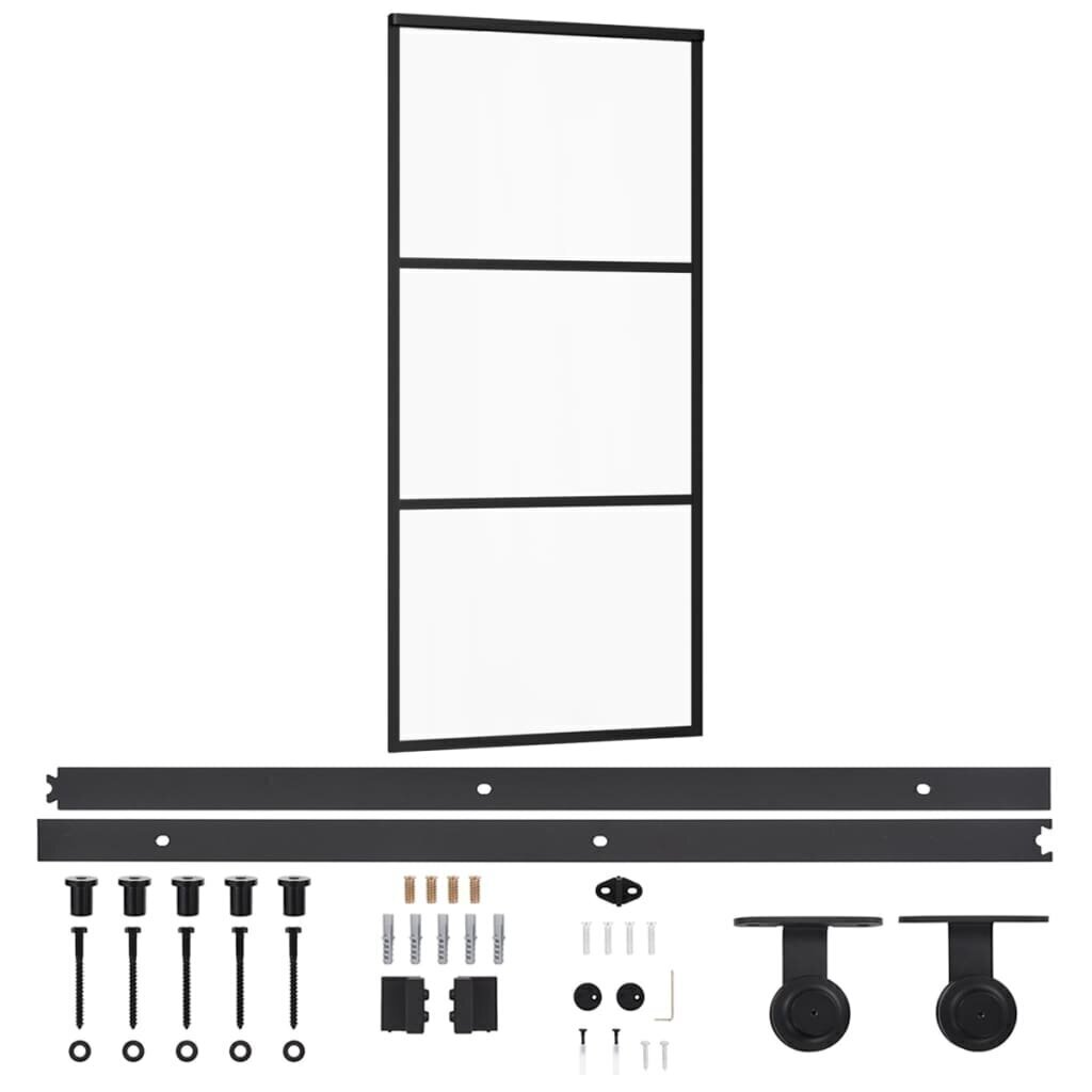 Liukuovi asennustarvikkeilla ESG lasi ja alumiini 90x205 cm hinta ja tiedot | Sisäovet | hobbyhall.fi