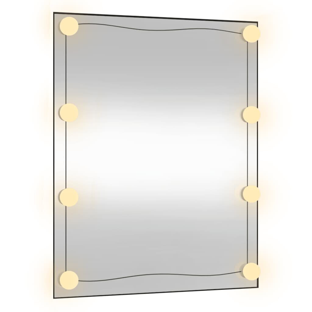 Seinäpeili LED-valoilla 50x60 cm lasi suorakulmio hinta ja tiedot | Peilit | hobbyhall.fi