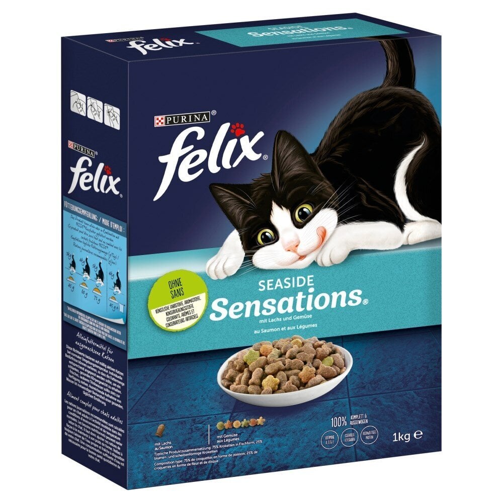 Purina Felix Seaside Sensations lohella, 1 kg hinta ja tiedot | Kissan kuivaruoka | hobbyhall.fi