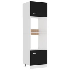 Mikroaaltouunin kaappi musta 60x57x207 cm lastulevy hinta ja tiedot | Keittiön kaapit | hobbyhall.fi