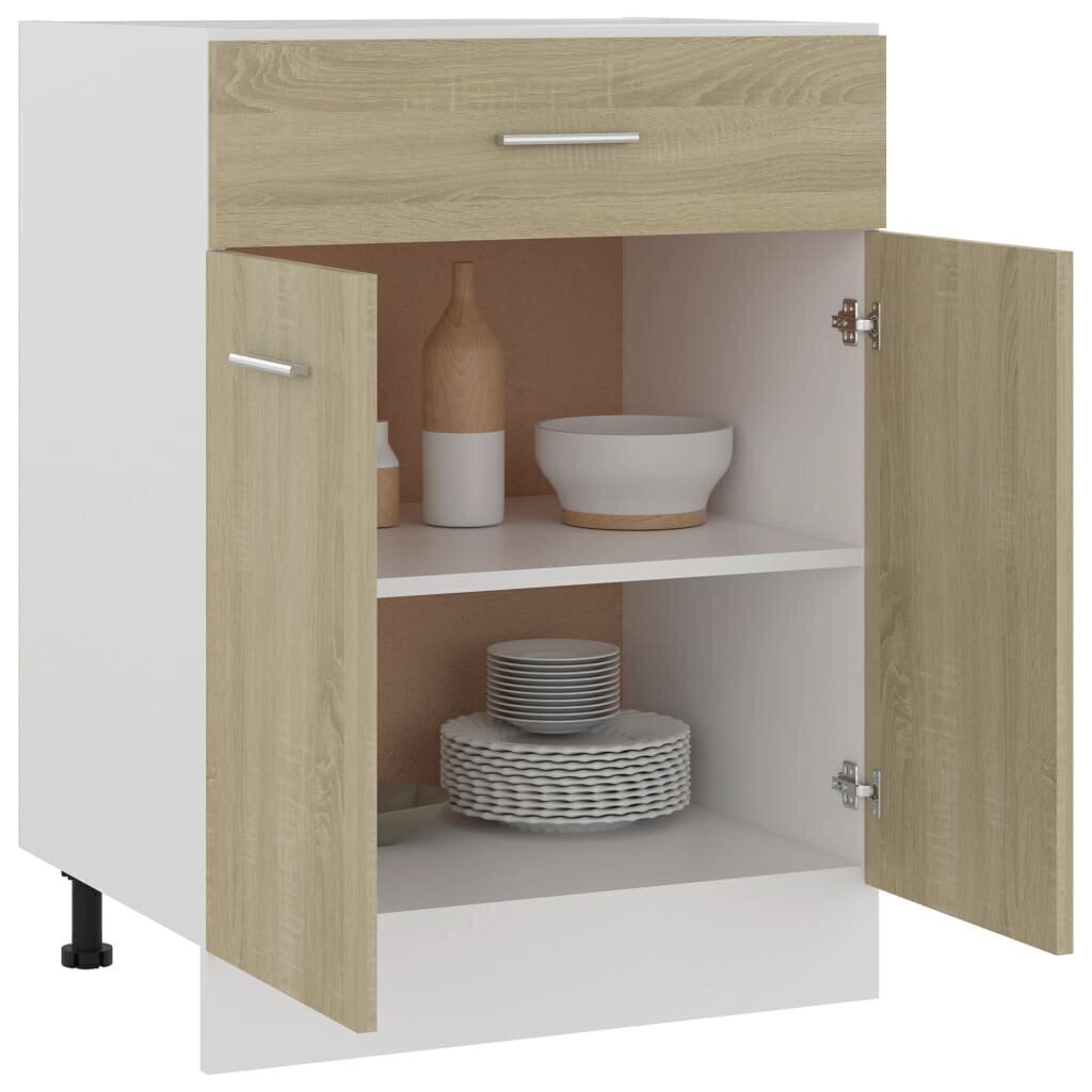 Alalipastokaappi Sonoma-tammi 60x46x81,5 cm lastulevy hinta ja tiedot | Keittiön kaapit | hobbyhall.fi