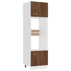 Kaappi mikroaaltouunille ruskea tammi 60x57x207 cm tekninen puu hinta ja tiedot | Keittiön kaapit | hobbyhall.fi