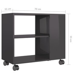 Sivupöytä korkeakiilto harmaa 70x35x55 cm tekninen puu hinta ja tiedot | Sohvapöydät | hobbyhall.fi