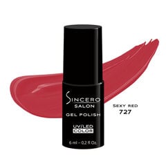 Geelikynsilakka "Sincero Salon", 6 ml, Sexy red, 727 hinta ja tiedot | Kynsilakat ja kynsienhoitotuotteet | hobbyhall.fi