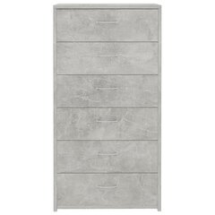 Lipasto 6 vetolaatikolla betoninharmaa 50x34x96 cm lastulevy hinta ja tiedot | Olohuoneen kaapit ja lipastot | hobbyhall.fi