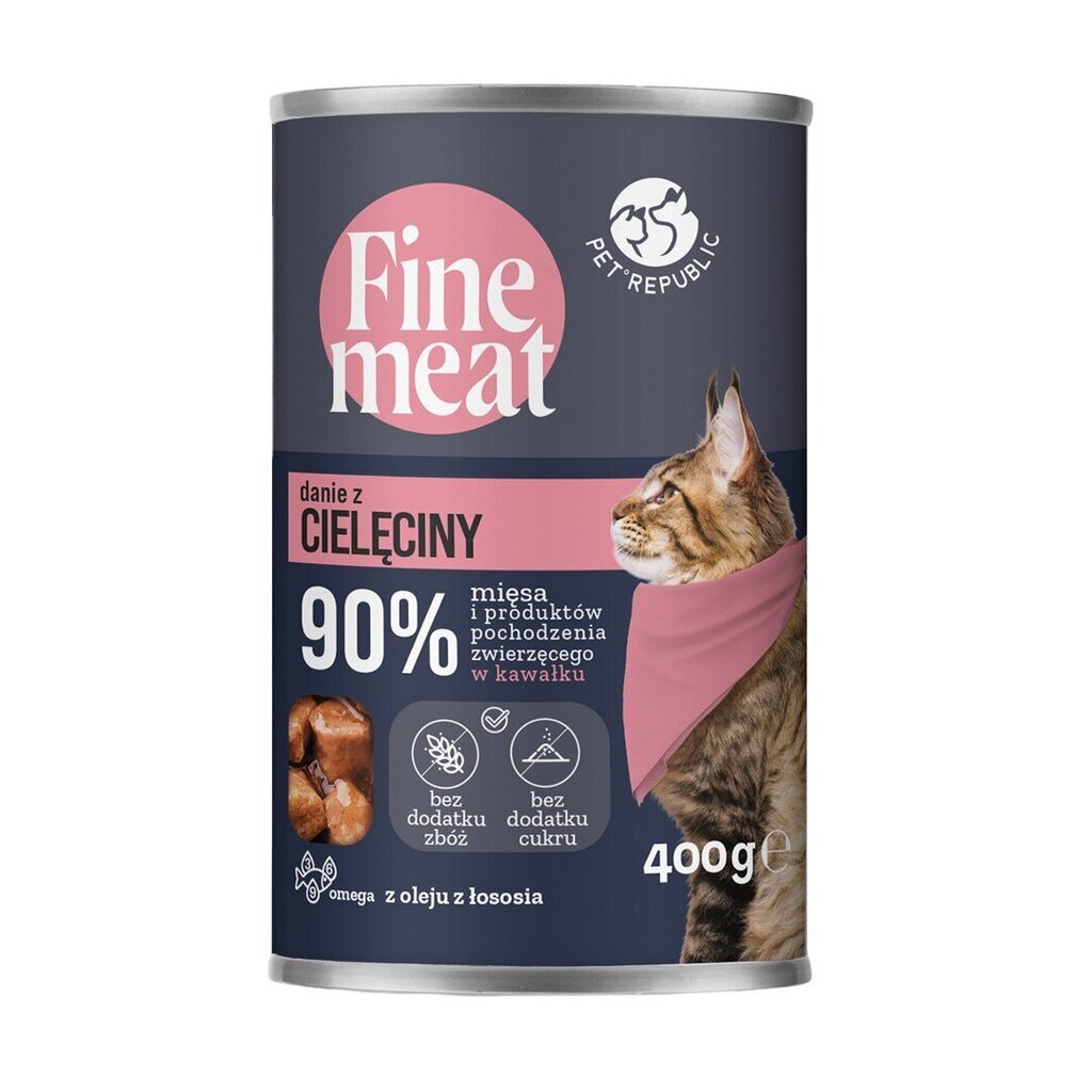 PetRepublic Fine Meat vasikanlihalla, 400 g hinta ja tiedot | Kissanruoka | hobbyhall.fi