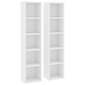 CD-hyllyt 2 kpl valkoinen 21x16x93,5 cm lastulevy hinta ja tiedot | Hyllyt | hobbyhall.fi