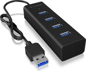 HUB USB Icy Box IB-HUB1409-U3 4 portowy Hub USB 3.0 (NUICYUS4P000012) hinta ja tiedot | Adapterit | hobbyhall.fi