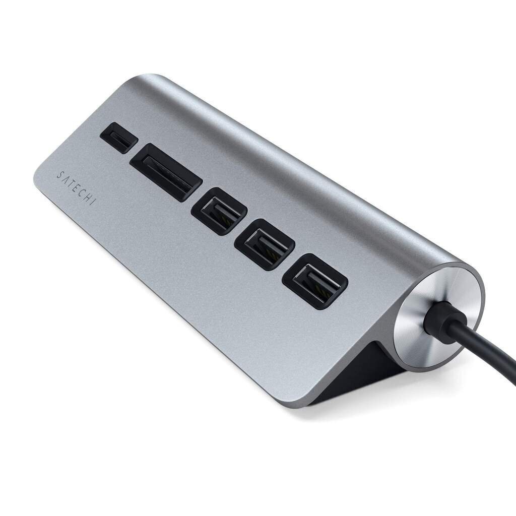 Satechi USB-C hubi + muistinkortinlukija, ST-TCHCRS hinta ja tiedot | Adapterit | hobbyhall.fi