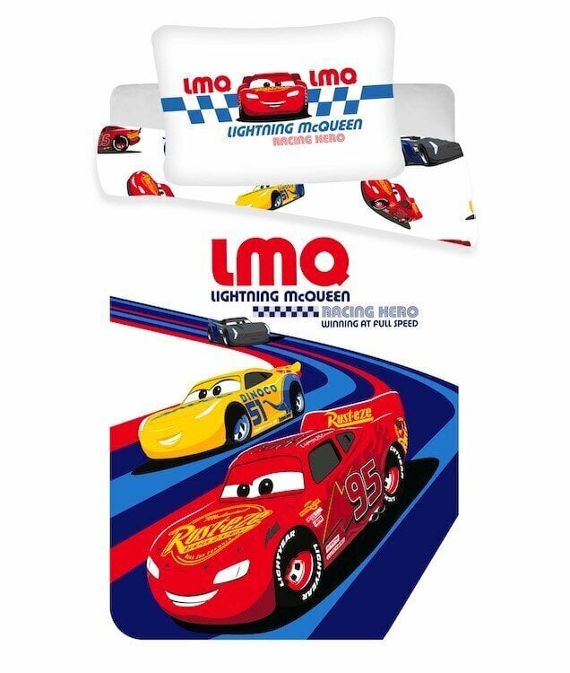 Cars Racing Hero Baby -pussilakanasetti, 100 x 135 cm + 1 tyynyliina 40 x 60 cm hinta ja tiedot | Pussilakanat | hobbyhall.fi