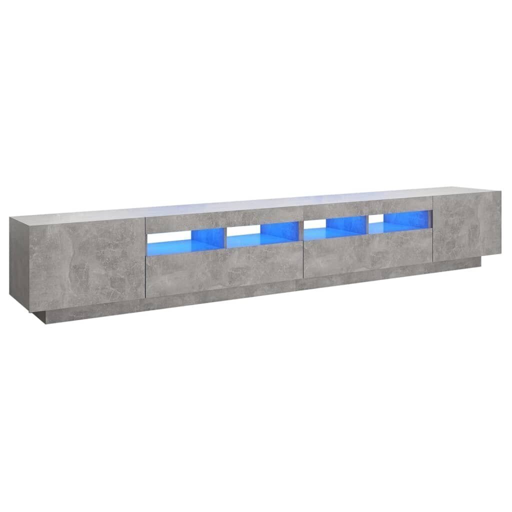 TV-taso LED-valoilla betoninharmaa 260x35x40 cm hinta ja tiedot | TV-tasot | hobbyhall.fi