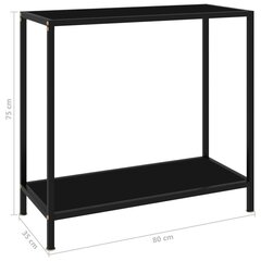 Konsolipöytä musta 80x35x75 cm karkaistu lasi hinta ja tiedot | Sivupöydät | hobbyhall.fi