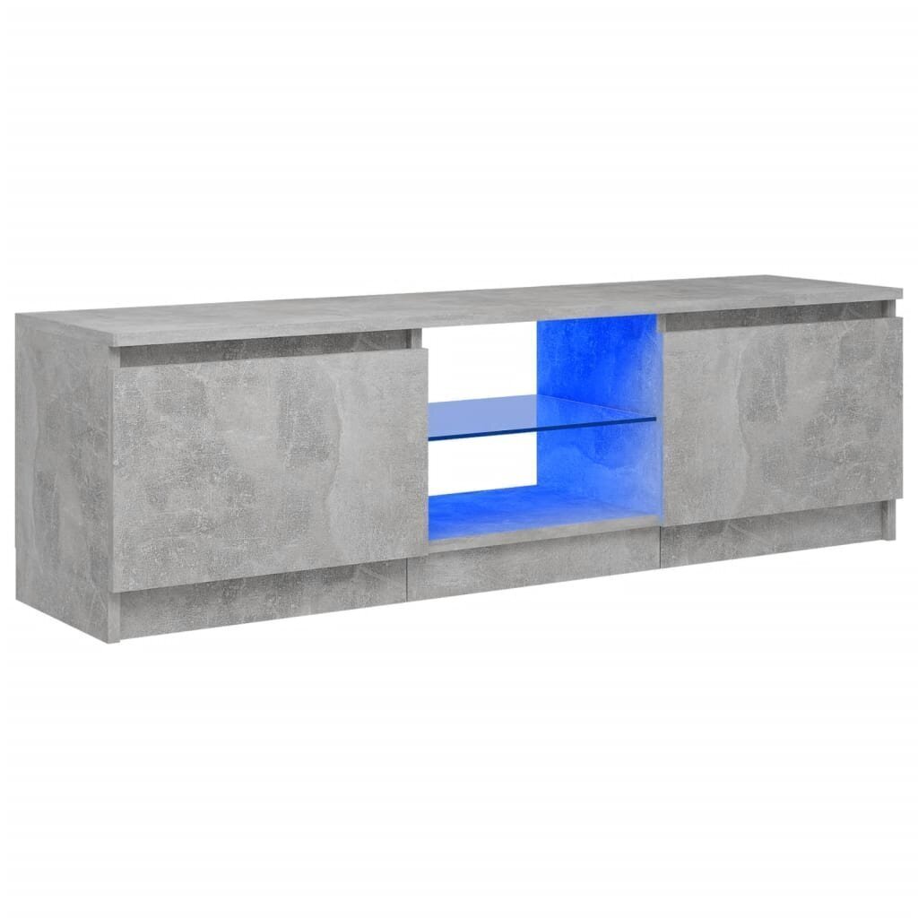 TV-taso LED-valoilla betoninharmaa 120x30x35,5 cm hinta ja tiedot | TV-tasot | hobbyhall.fi