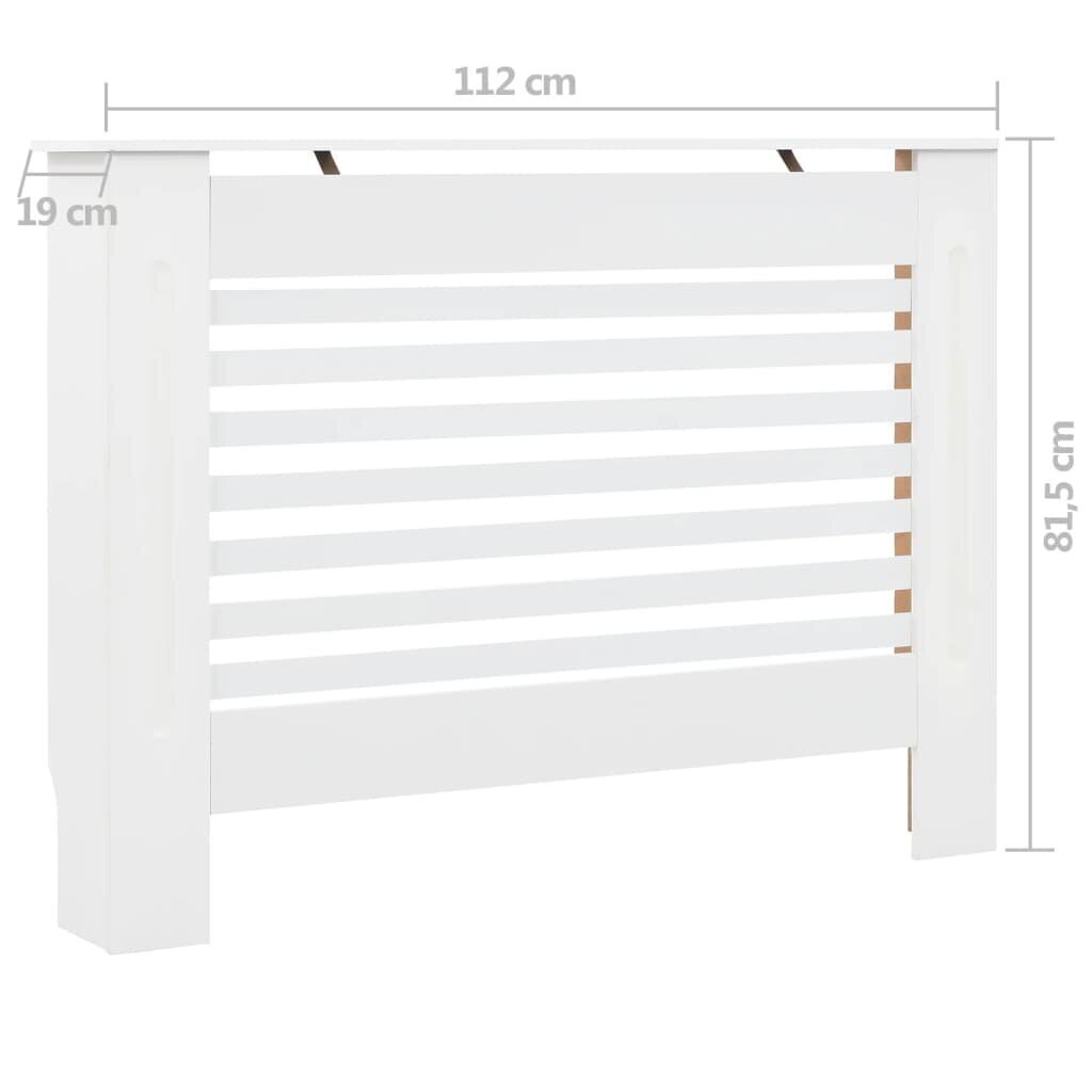 Lämpöpatterin suojat 2 kpl valkoinen 112x19x81,5 cm MDF hinta ja tiedot | Takka- ja uunitarvikkeet | hobbyhall.fi