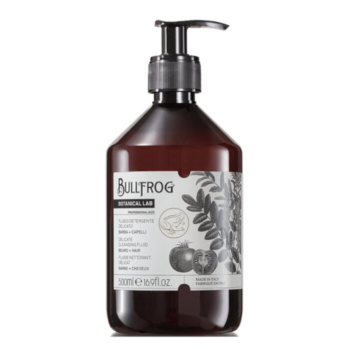 BULLFROG Botanical Delicate Cleansing Fluid - Hellävarainen puhdistusemulsio parta- ja hiustenhoitoon, 500ml hinta ja tiedot | Shampoot | hobbyhall.fi