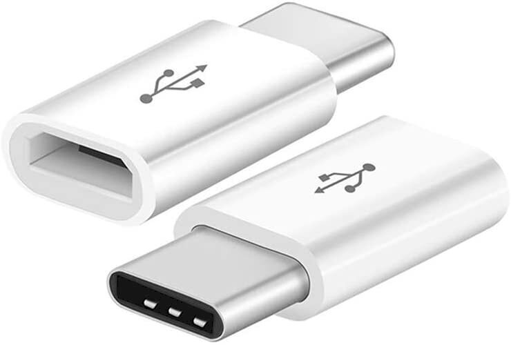 Fusion-yleissovitin Micro USB - USB Type-C (USB-C) -liitäntä, valkoinen. hinta ja tiedot | Adapterit | hobbyhall.fi