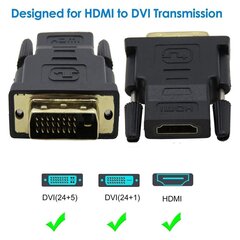 RoGer HDMI-DVI-adapteri, musta hinta ja tiedot | Adapterit | hobbyhall.fi