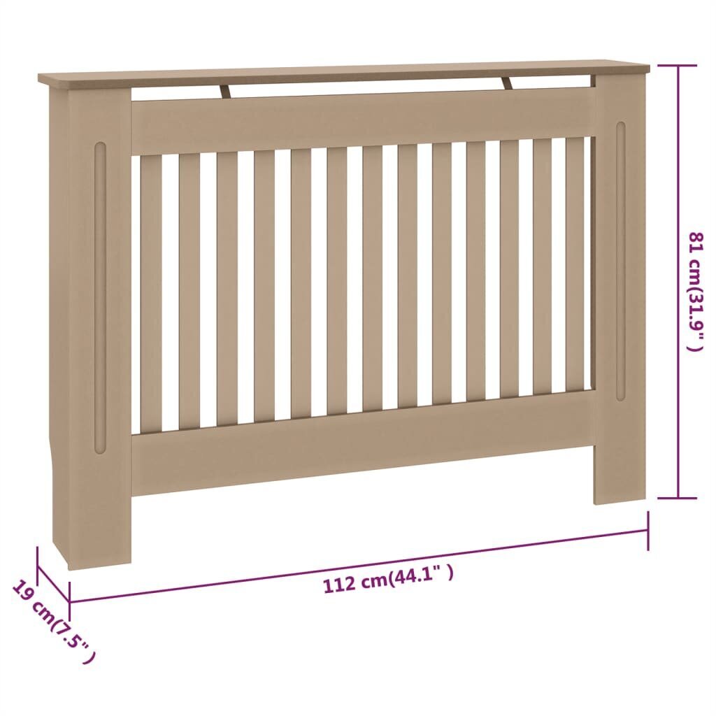 Lämpöpatterin suoja 112x19x81,5 cm MDF hinta ja tiedot | Takka- ja uunitarvikkeet | hobbyhall.fi